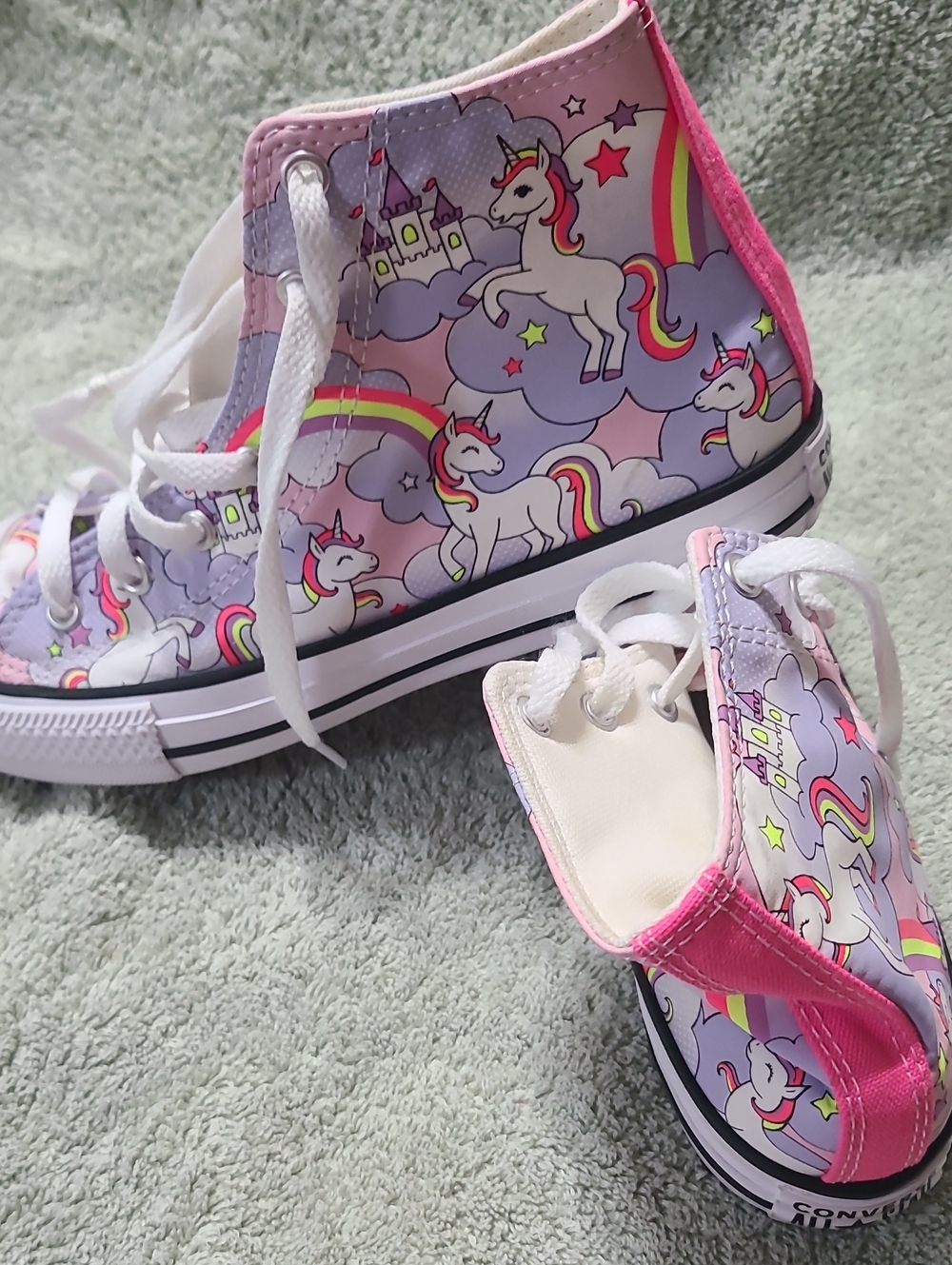 Kids High-Top Unicorn Sneakers - Pink & Purple